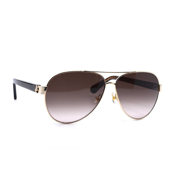 NEW KATE SPADE GENEVA/S 09Q GOLD BROWN AVIATOR WOMEN'S SUNGLASSES - Picture 3 of 14